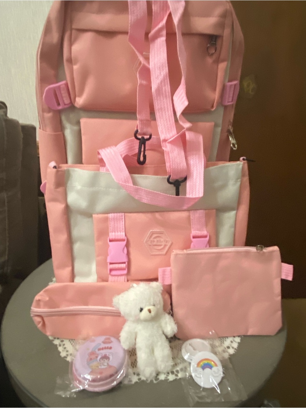 Backpack Kids Pink Backpack Set with Accessories